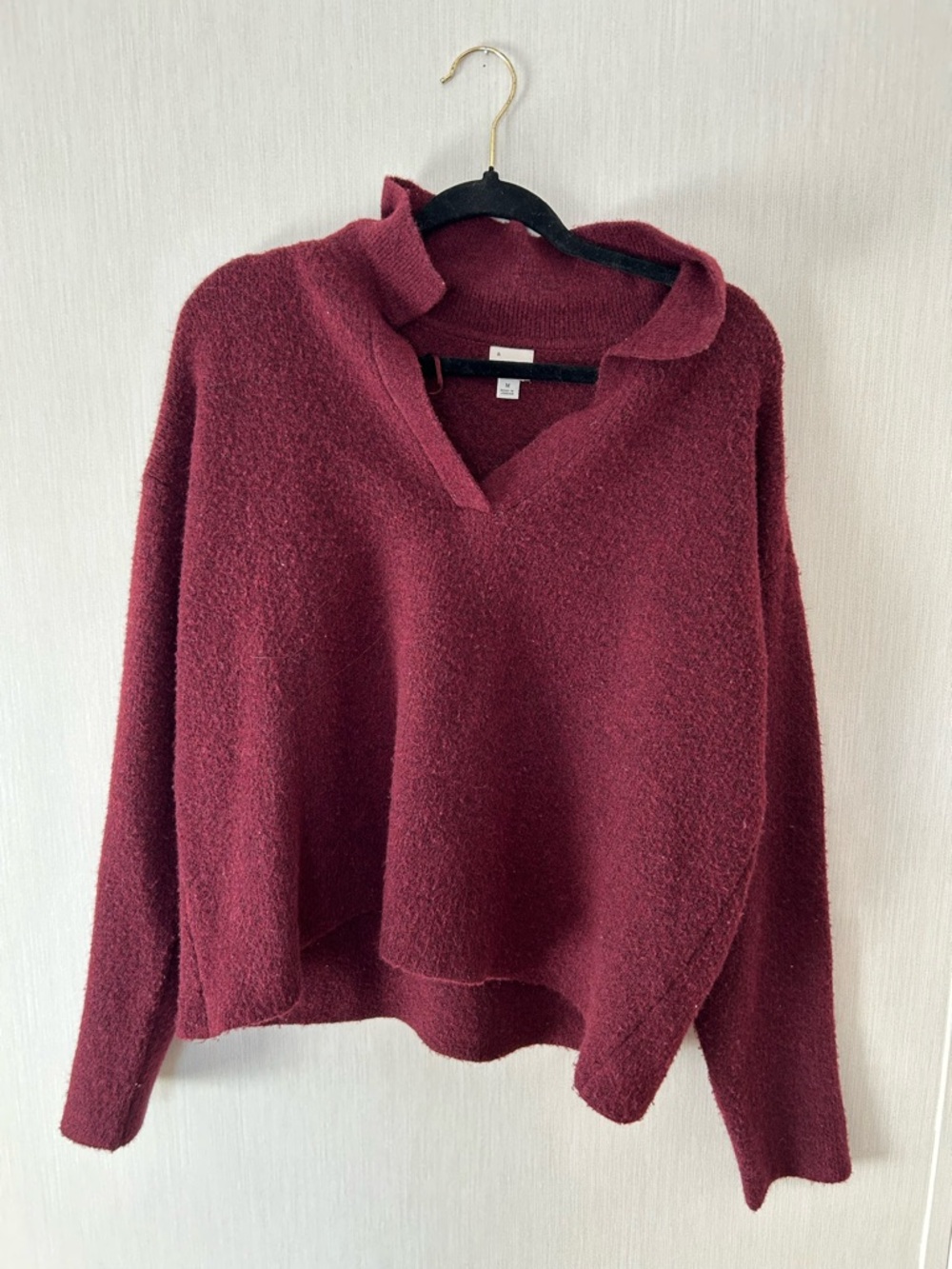 a new day Burgundy Collared V-Neck Sweater